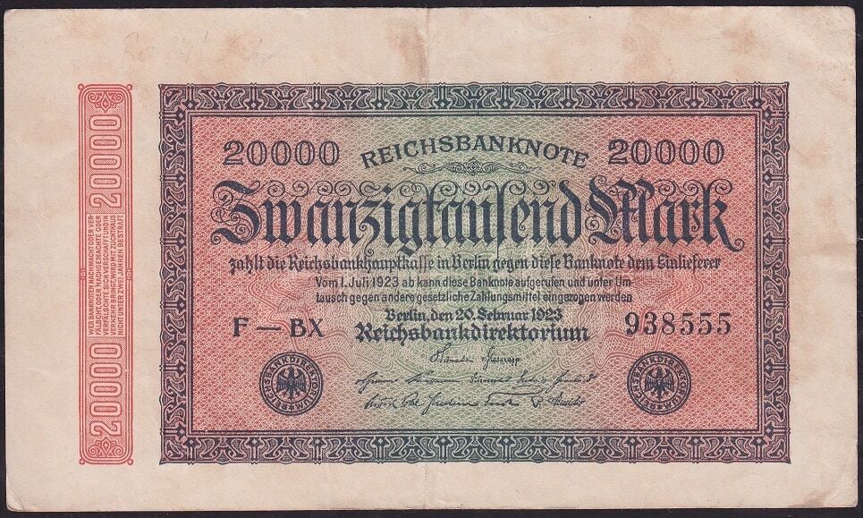 Almanya 20.000 Mark 1923 Çok Temiz+