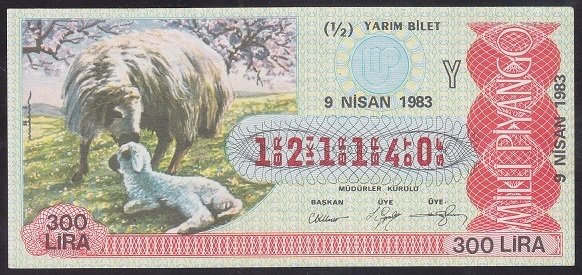 1983 9 NİSAN YARIM BİLET - Y SERİSİ