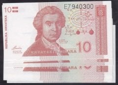 HIRVATİSTAN 10 DİNAR 1991 ÇİL - 10 ADET