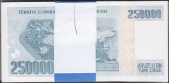 7.Emisyon 3.Tertip 250000 Lira I84 Deste Çil Destenin üstündeki numara blok radar Tam Sıralıdır