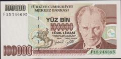 7.Emisyon 3.Tertip 100000 Lira F15 746695 Çil