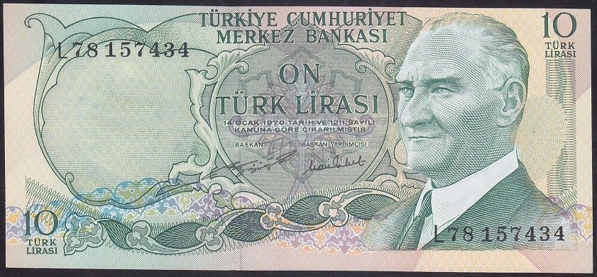 6.EMİSYON 2.TERTİP 10 LİRA L78 157434 ÇİLALTI ÇİL