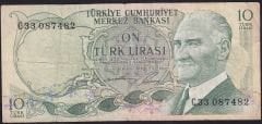 6.Emisyon 1.Tertip 10 Lira C33 087482 Çok Temiz