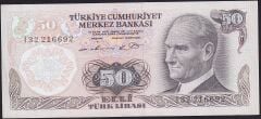 6.Emisyon 1.Tertip 50 Lira I32 216692 Çok Temiz+