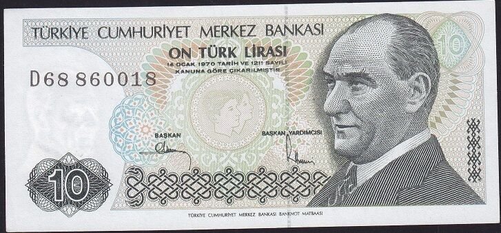 7.Emisyon 2.Tertip 10 Lira D68 860018 Çilaltı Çil