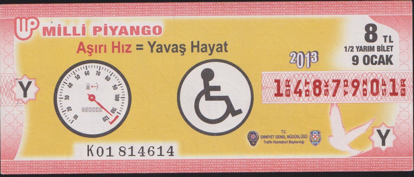 2013 9 Ocak Yarım Bilet - Y Serisi