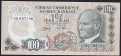 6.EMİSYON 2.TERTİP 100 LİRA H49 967320 TEMİZ