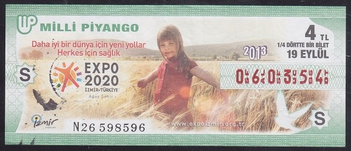 2013 19 EYLÜL ÇEYREK BİLET - S SERİSİ