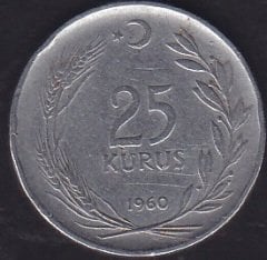 1960 Yılı 25 Kuruş Düz