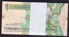 TÜRKMENİSTAN 1 MANAT 2014 ÇİL DESTE ( 100 ADET)