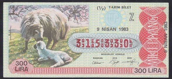1983 9 NİSAN YARIM BİLET - Z SERİSİ