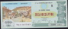 1990 9 Ekim Çeyrek Bilet - R Serisi - Bayburt