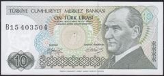 7.Emisyon 1.Tertip 10 Lira B15 403504 Çilaltı Çil Kısa Kaş