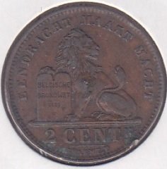 BELÇİKA 2 CENT 1919