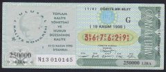 1998 19 KASIM ÇEYREK BİLET