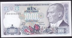 7.Emisyon 2.Tertip 1000 Lira F33 604555 Çil