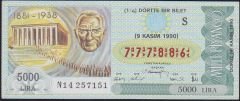 1990 9 Kasım Çeyrek Bilet - S Serisi