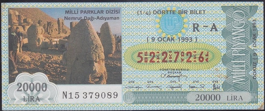 1993 9 OCAK ÇEYREK BİLET - R-A SERİSİ