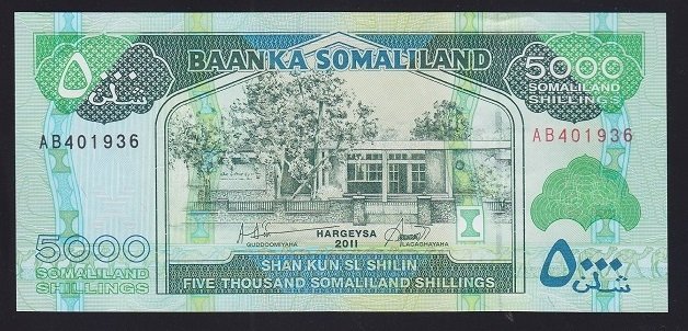 SOMALİLAND 5000 ŞİLİN 2011 ÇİL - P-21a