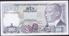 7.Emisyon 2.Tertip 1000 Lira F32 779953 Çil