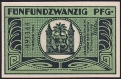 Almanya 25 Pfennig Notgeld 1921 Çil