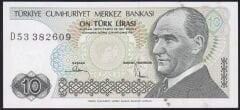 7.Emisyon 2.Tertip 10 Lira D53 382609 Çil