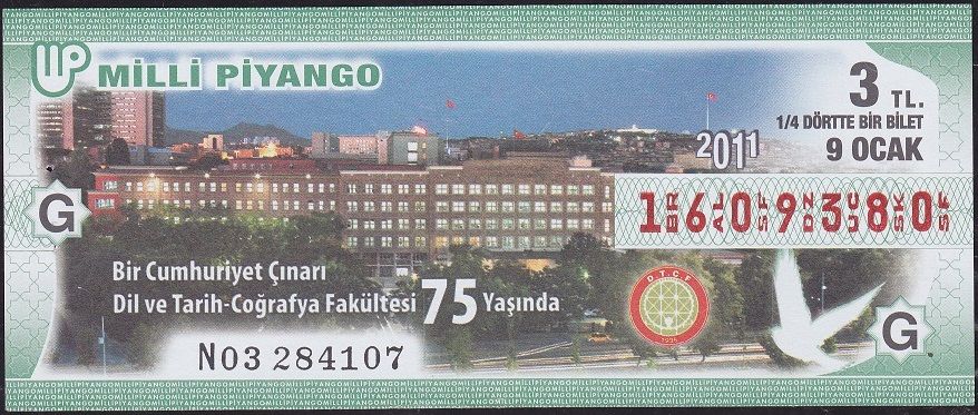 2011 9 Ocak Çeyrek Bilet - G Serisi