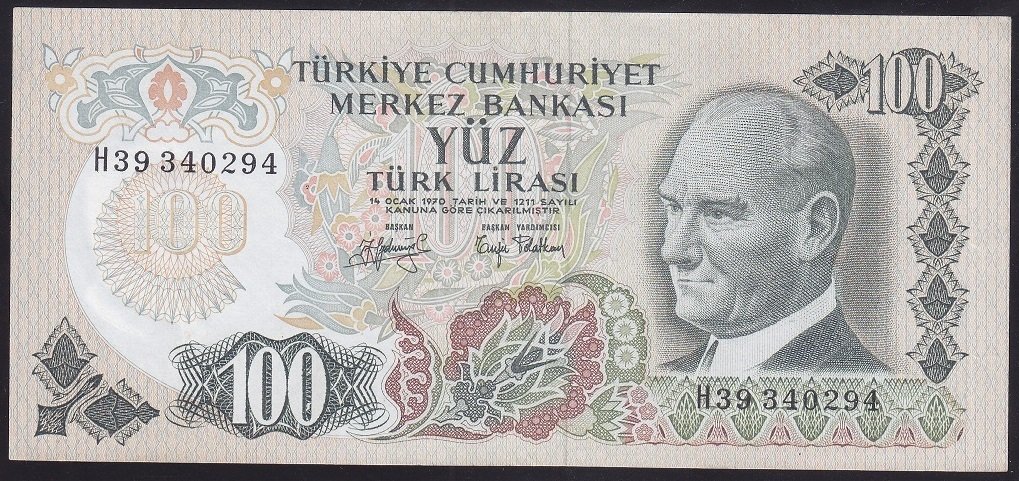 6.EMİSYON 2.TERTİP 100 LİRA H39 340294 ÇÇT +
