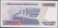7.EMİSYON 1.TERTİP 500000 LİRA A01 000488 ÇİLALTI ÇİL eski kağıt para fiyatları