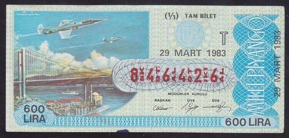 1983 29 MART TAM BİLET - T SERİSİ