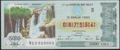 1990 9 Aralık Çeyrek Bilet - S Serisi - Karaman