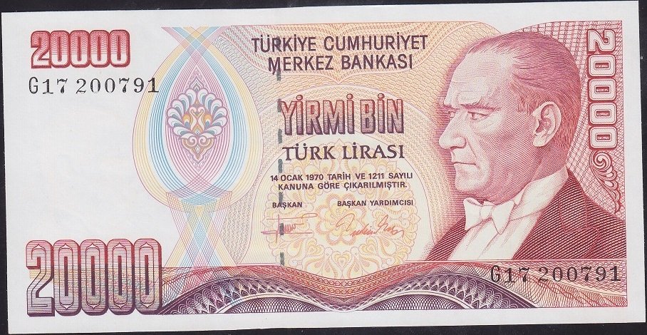 7.Emisyon 2.Tertip 20000 Lira G17 200791 Çilaltı
