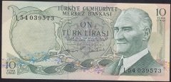 6.EMİSYON 2.TERTİP 10 LİRA L54 039573 ÇİLALTI