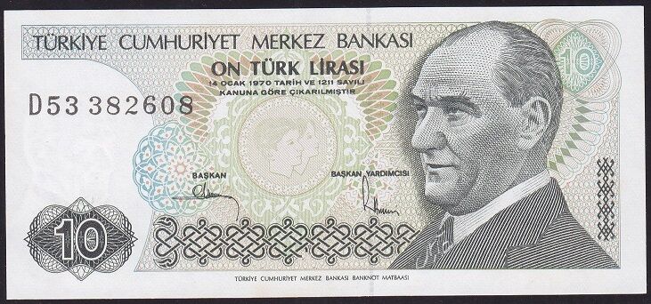 7.Emisyon 2.Tertip 10 Lira D53 382608 Çil