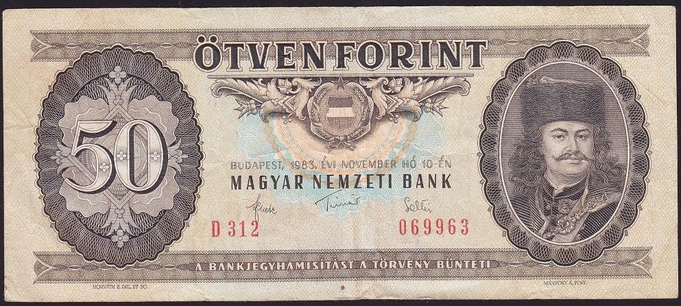 Macaristan 50 Forint 1983 Çok Temiz