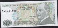 7.Emisyon 1.Tertip 10 Lira A88 414192 Çil Kısa Kaş