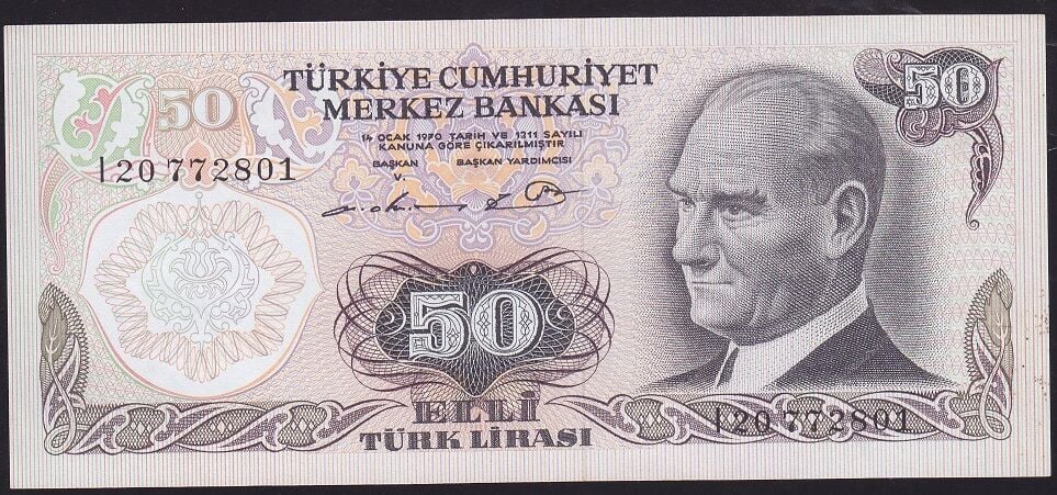 6.Emisyon 1.Tertip 50 Lira I20 772801 Çil
