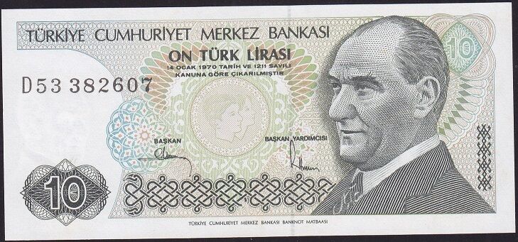 7.Emisyon 2.Tertip 10 Lira D53 382607 Çil