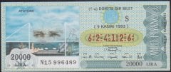 1993 9 KASIM ÇEYREK BİLET - S SERİSİ