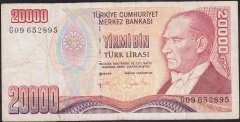 7.Emisyon 2.Tertip 20000 Lira G09 652895 Temiz +