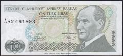 7.Emisyon 1.Tertip 10 Lira A82 461893 Çilaltı Çil Kısa Kaş