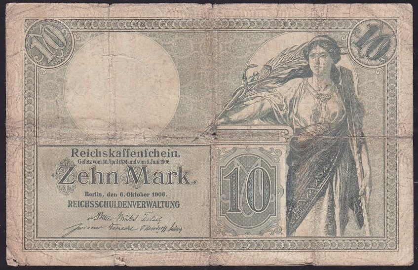Almanya 10 Mark 1906 Temiz
