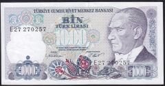 7.Emisyon 1.Tertip 1000 Lira E27 270257 Çok Çok Temiz+