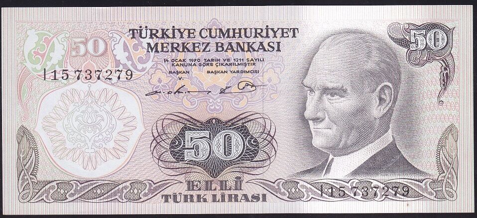 6.Emisyon 1.Tertip 50 Lira I15 737279 Çilaltı