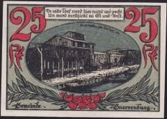 Almanya 25 Pfennig Notgeld 1920 Çil Filigranlı