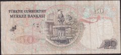 6.Emisyon 2.Tertip 50 Lira J18 383796 Temiz