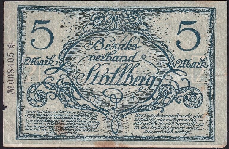 Almanya 5 Mark 1918 Temiz ( Yıldızlı Seri )