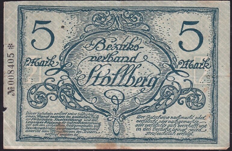 Almanya 5 Mark 1918 Temiz ( Yıldızlı Seri )