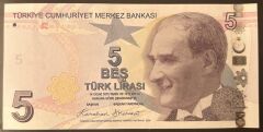 9.Emisyon 7.Tertip 5 Lira G014 71584x Çil