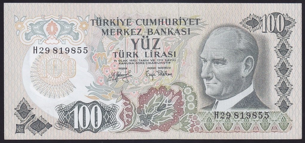 6.EMİSYON 2.TERTİP 100 LİRA H29 819855 ÇÇT ÇİLALTI